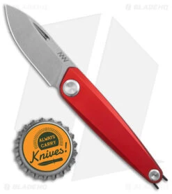 Acta Non Verba Knives Z050 Slip Joint Knife Red Aluminum (2.6" Stonewash) -Benchmade Knife Sale Acta Non Verba Knives Z050 SJ Dural Red Aluminum SW BHQ 148476 jr bottlecap