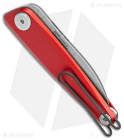 Acta Non Verba Knives Z050 Slip Joint Knife Red Aluminum (2.6" Stonewash) -Benchmade Knife Sale Acta Non Verba Knives Z050 SJ Dural Red Aluminum SW BHQ 148476 jr side