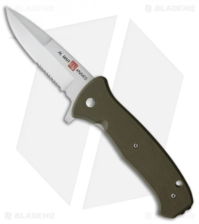Al Mar SERE 2020 Spring Assisted Knife OD Green GFN (3.6" Satin Serr) 1 Al Mar SERE 2020 Spring Assisted Knife OD Green GFN (3.6" Satin Serr)