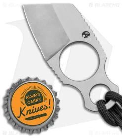 B'yond EDC Asymmetrical Micro Santoku Fixed Blade Knife Gray Fob (1.5" Satin) -Benchmade Knife Sale Asymmetrical Micro Santoku Fixed Blade Satin Gray Fob BHQ 145460 jr bottlecap