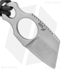 B'yond EDC Asymmetrical Micro Santoku Fixed Blade Knife Gray Fob (1.5" Satin) -Benchmade Knife Sale Asymmetrical Micro Santoku Fixed Blade Satin Gray Fob BHQ 145460 jr spine