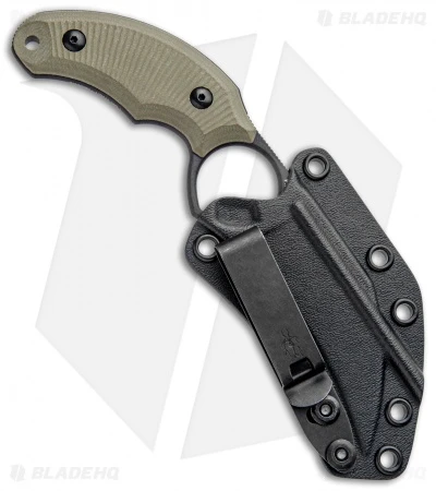 Bastinelli Creations HARPY Karambit Fixed Blade OD Green (3.25" Black SW) 3 Bastinelli Creations HARPY Karambit Fixed Blade OD Green (3.25" Black SW) - Image 3