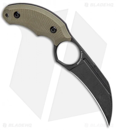 Bastinelli Creations HARPY Karambit Fixed Blade OD Green (3.25" Black SW) 2 Bastinelli Creations HARPY Karambit Fixed Blade OD Green (3.25" Black SW) - Image 2