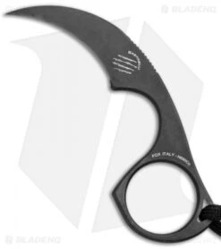 Bastinelli Diagnostic Karambit Fixed Blade Neck Knife Black (1.5" Black)