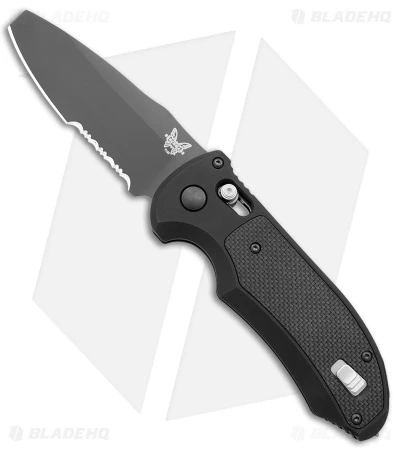 Benchmade Triage Automatic Knife Black (3.35" Black Serr) 9160SBK 2 Benchmade Triage Automatic Knife Black (3.35" Black Serr) 9160SBK - Image 2