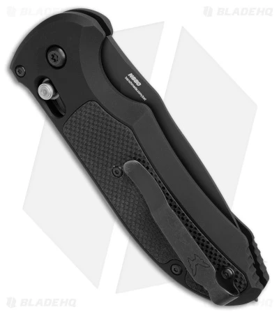 Benchmade Triage Automatic Knife Black (3.35" Black Serr) 9160SBK 4 Benchmade Triage Automatic Knife Black (3.35" Black Serr) 9160SBK - Image 4