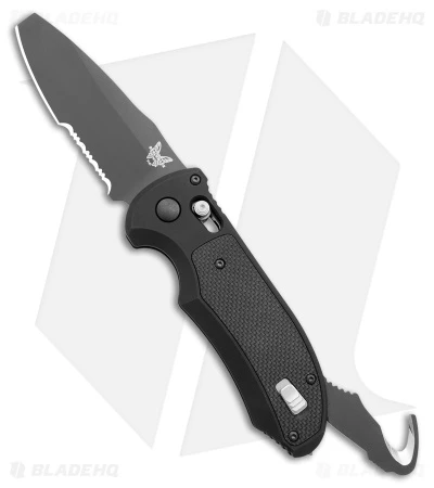 Benchmade Triage Automatic Knife Black (3.35" Black Serr) 9160SBK 1 Benchmade Triage Automatic Knife Black (3.35" Black Serr) 9160SBK