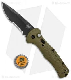 Benchmade Claymore Auto Knife OD Green Grivory (3.6" Black Serr) 9070SBK-1 -Benchmade Knife Sale Benchmade Claymore Auto Ranger Green Grivory Black Serr 9070SBK 1 BHQ 118571 jr bottlecap
