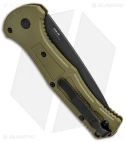 Benchmade Claymore Auto Knife OD Green Grivory (3.6" Black Serr) 9070SBK-1 -Benchmade Knife Sale Benchmade Claymore Auto Ranger Green Grivory Black Serr 9070SBK 1 BHQ 118571 jr side