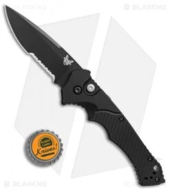 Benchmade Rukus II Automatic Knife (3.4" Black Serr) 9600SBK -Benchmade Knife Sale Benchmade Rukus 2 black serr BHQ 74379 er bottlecap