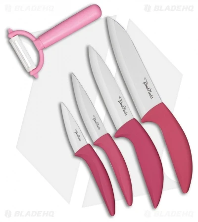 Benchmark Kitchen 5-Piece Pink Ceramic Knife Set 1 Benchmark Kitchen 5-Piece Pink Ceramic Knife Set