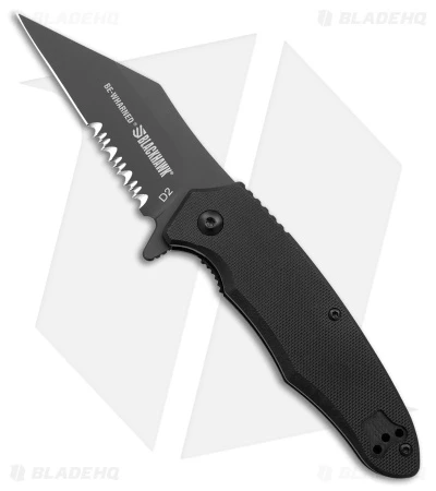 Blackhawk Be-Wharned Sideliner Knife Black G-10 (3.25" Black Partial Serrated) 1 Blackhawk Be-Wharned Sideliner Knife Black G-10 (3.25" Black Partial Serrated)
