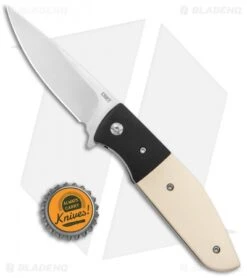 CRKT Curfew Spring Assisted Knife White Fiber/Black Aluminum (3.1" Satin) -Benchmade Knife Sale CRKT Curfew REsin Handle LL DP Satin BHQ 138959 jr bottlecap