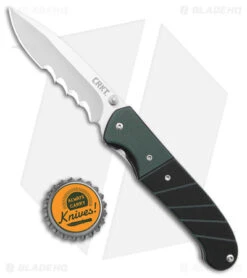 CRKT Ignitor Spring Assisted Knife Black & Green G-10 (3.38" Satin Serr) 6855 -Benchmade Knife Sale CRKT Ignitor SA Black and Green G 10 Satin Serr BHQ 4147 jr bottlecap