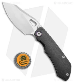 Custom Knife Factory Rotten EVO 3.0 Frame Lock Knife Black Titanium (4" Satin) -Benchmade Knife Sale Custom Knife Factory Rotten EVO Dark Ti Satin BHQ 176856 jr bottlecap