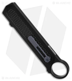 Daggerr Knives Mermaid Double Action OTF Knife Black (3.5" Satin VG10) -Benchmade Knife Sale Dagger Koshei Slim Double Action OTF Knife Black 3in Satin D2 BHQ 178548 td side