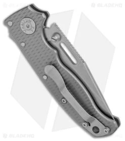 Demko Knives AD20.5 Clip Point Shark Lock Knife Textured Titanium (3" SW 3V) -Benchmade Knife Sale Demko Knives AD20.5 CP Shark Lock Textured Ti SW BHQ 174774 jr side