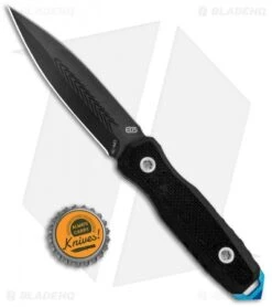 EOS Mini Thresher Fixed Blade Knife Black (3.6" Black) W/ Custom Sheath -Benchmade Knife Sale EOS Mini Thresher Spike Fixed Blade Black Blue Sheath 1301 S BHQ 120708 jr bottlecap