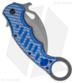 Fox Karambit Folding Knife Blue Twill G-10 (3" SW) 479BLTSW -Benchmade Knife Sale Fox Karambit Blue Twill G10 BHQ 138464 td side 1