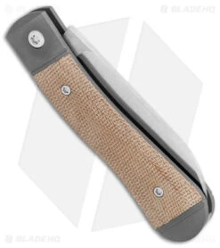 Jack Wolf Knives K9 Jack Slip Joint Pocket Knife Natural Micarta (2.9" Satin) -Benchmade Knife Sale Jack Wolf Knives K9 Jack SJ Pocket Knife Natural Micarta Satin BHQ 141935 jr side