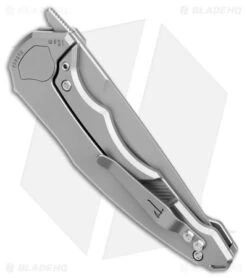 Jake Hoback Knives OneSam Frame Lock Knife Stonewash Titanium(3.25" Stonewash) -Benchmade Knife Sale Jake Hoback Knives OneSam FL SW Ti SW BHQ 178973 jr side