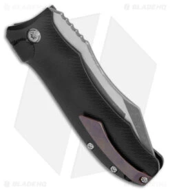 Landau Knives Prototype Saoirse Button Lock Knife Black Al (3.25" Two Tone) -Benchmade Knife Sale Landau Knives Prototype Saoise Button Lock Black Al Compound Grind TT BHQ 179213 jr side