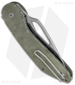 Luft Concepts Avant Liner Lock Knife Black Micarta (3" Satin) -Benchmade Knife Sale Luft Concepts Avant Green Micarta Satin BHQ 147316 jr side