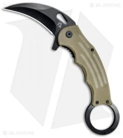 Mantis Karambit Spring Assisted Knife Tan G-10 (2.75" Black)