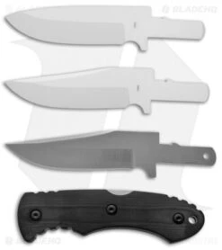 Stone River Gear Change Blade 3-Piece Fixed Blade Knife Black G-10 (3.5" White)