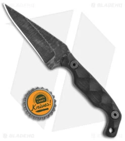 Stroup Knives Mini EDC Fixed Blade Knife Black G-10 (3.1" Black SW) -Benchmade Knife Sale Stroup Knives LLC Mini Black BHQ 142120 jr bottlecap