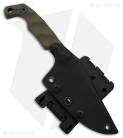 Stroup Knives Mini EDC Fixed Blade Knife OD Green G-10 (3.1" Black SW) -Benchmade Knife Sale Stroup Knives Mini EDC FBK OD Green G10 3in Black SW BHQ 142121 td sheath