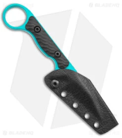 Toor Knives Jank Shank Tactical Fixed Blade Knife Black G-10 (3" Teal) -Benchmade Knife Sale Toor Knives G 10 Jank Shank Teal Tactical Black BHQ 139081 jr sheath