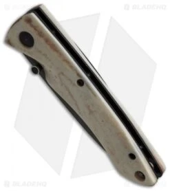 Stone River Ceramic Liner Lock Knife White Stag Horn (2.75" Black) SRG2WSB -Benchmade Knife Sale stone river ceramics srg2wsb cm side